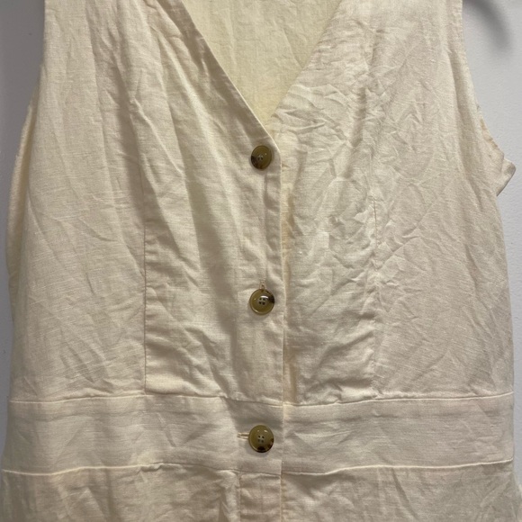 JCrew Yellow Linen Button Down Sleeveless Dress - Picture 3 of 6